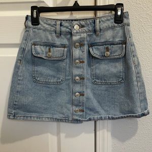 pacsun light wash mini skirt
